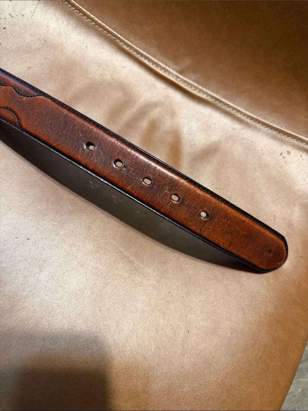 Montana Silversmiths Brown Leather Belt with Gold Texas State Buckle